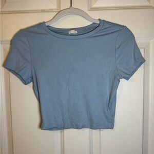 Garage Light Blue Crop Top